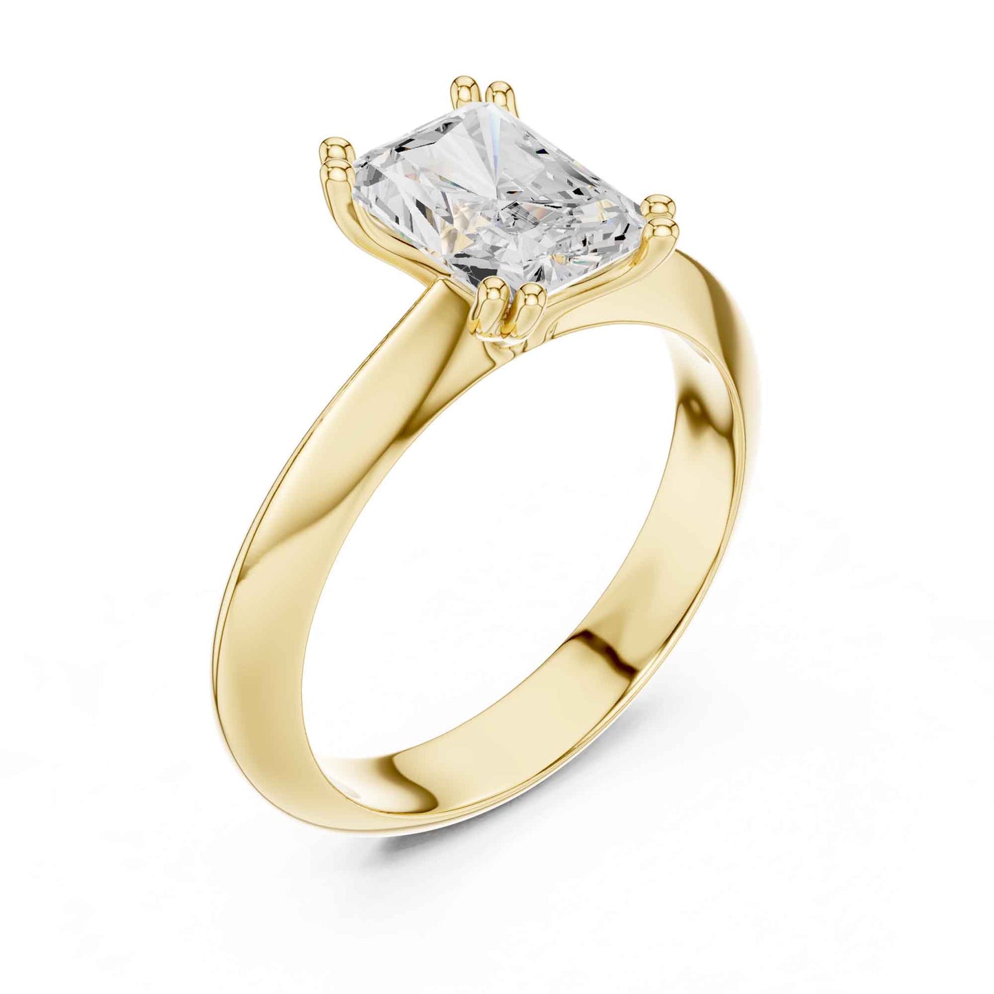 1.5 Carat Classic Radiant Shape Diamond Engagement Solitaire Ring