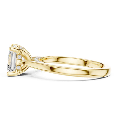 2 Carat Asscher Cut Lab Grown Diamond Solitaire Engagement Ring
