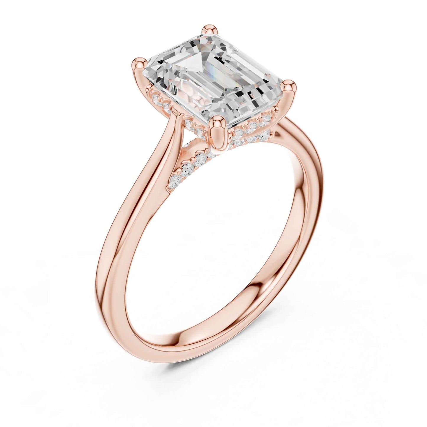 2 Carat Classic Emerald Cut Lab Grown Diamond Engagement Ring