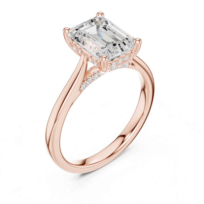 2 Carat Classic Emerald Cut Lab Grown Diamond Engagement Ring