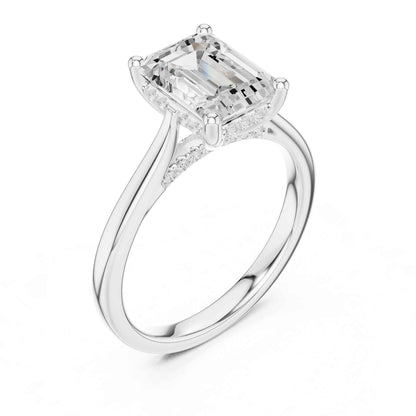 2 Carat Classic Emerald Cut Lab Grown Diamond Engagement Ring