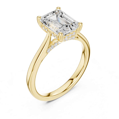 2 Carat Classic Emerald Cut Lab Grown Diamond Engagement Ring