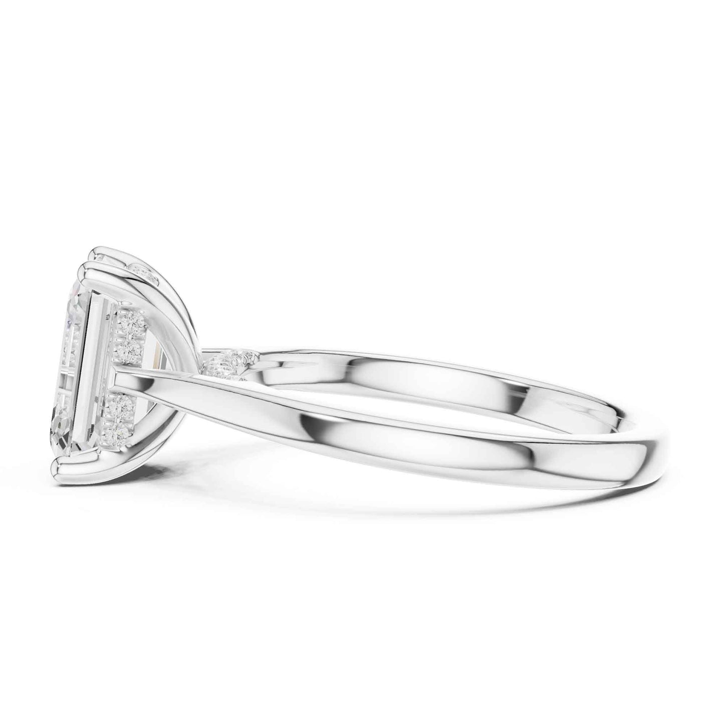 2 Carat Classic Emerald Cut Lab Grown Diamond Engagement Ring