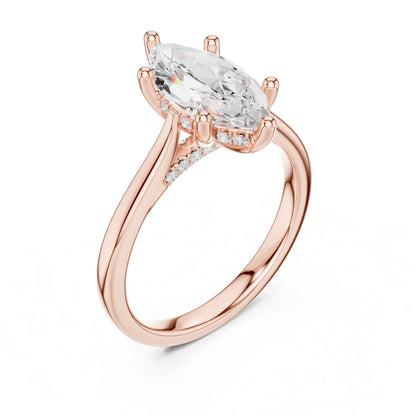 2 Carat Timeless Marquise Cut Lab Grown Diamond Ring for Engagement
