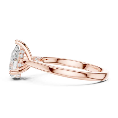 2 Carat Luxury Pear Cut Lab Grown Diamond Solitaire Engagement Ring