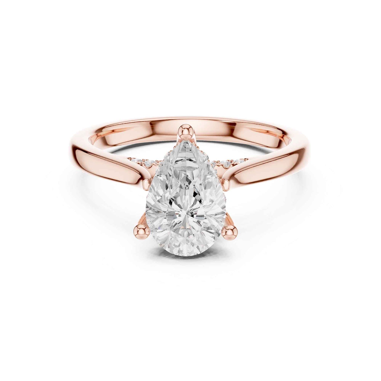 2 Carat Luxury Pear Cut Lab Grown Diamond Solitaire Engagement Ring