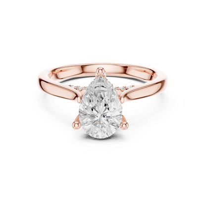 2 Carat Luxury Pear Cut Lab Grown Diamond Solitaire Engagement Ring