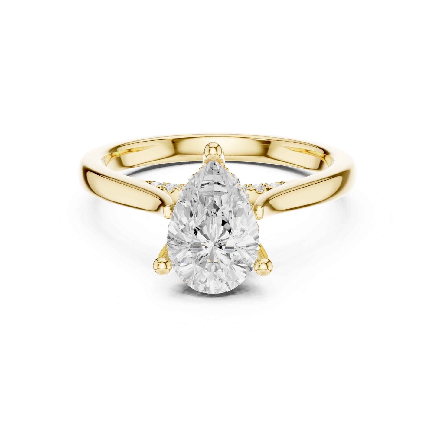 2 Carat Luxury Pear Cut Lab Grown Diamond Solitaire Engagement Ring
