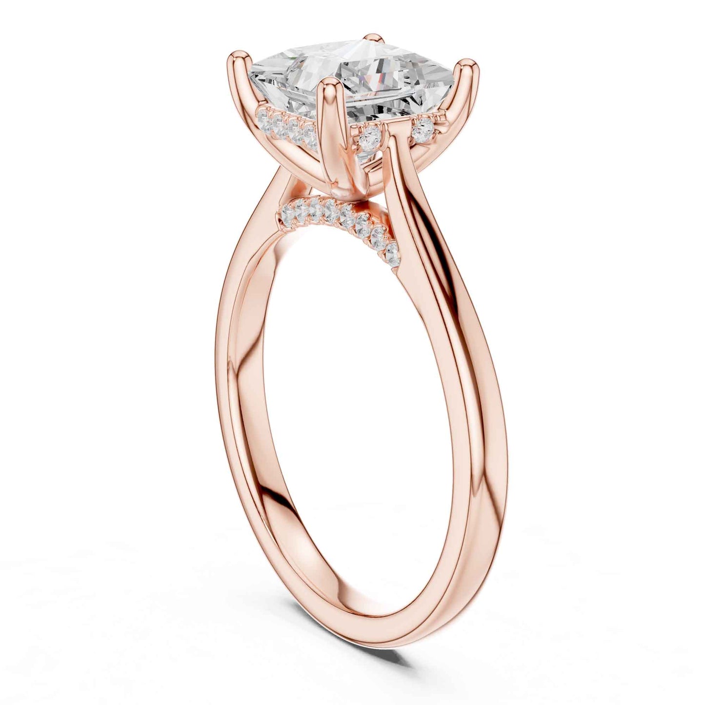 2 Carat Classic Princess Cut Lab Grown Diamond Engagement Ring