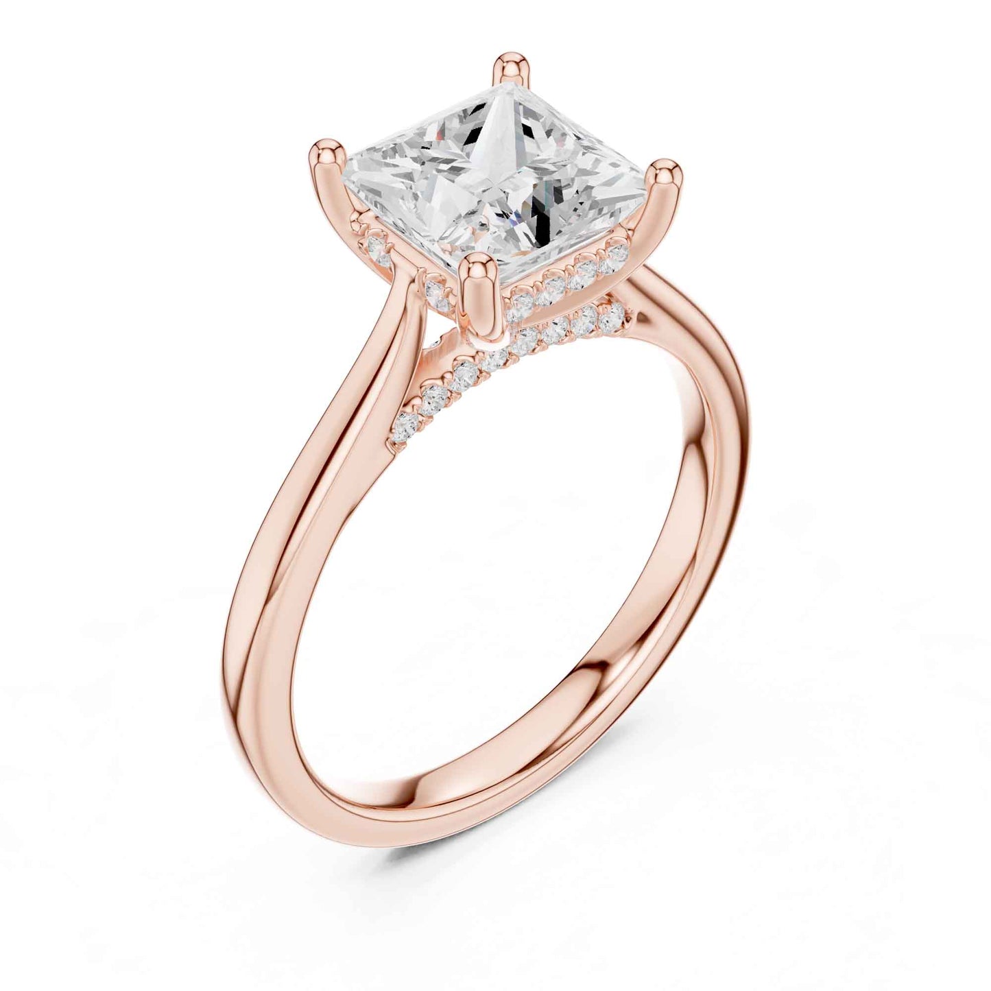 2 Carat Classic Princess Cut Lab Grown Diamond Engagement Ring