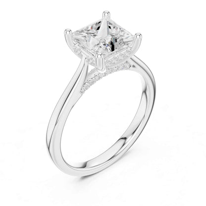 2 Carat Classic Princess Cut Lab Grown Diamond Engagement Ring
