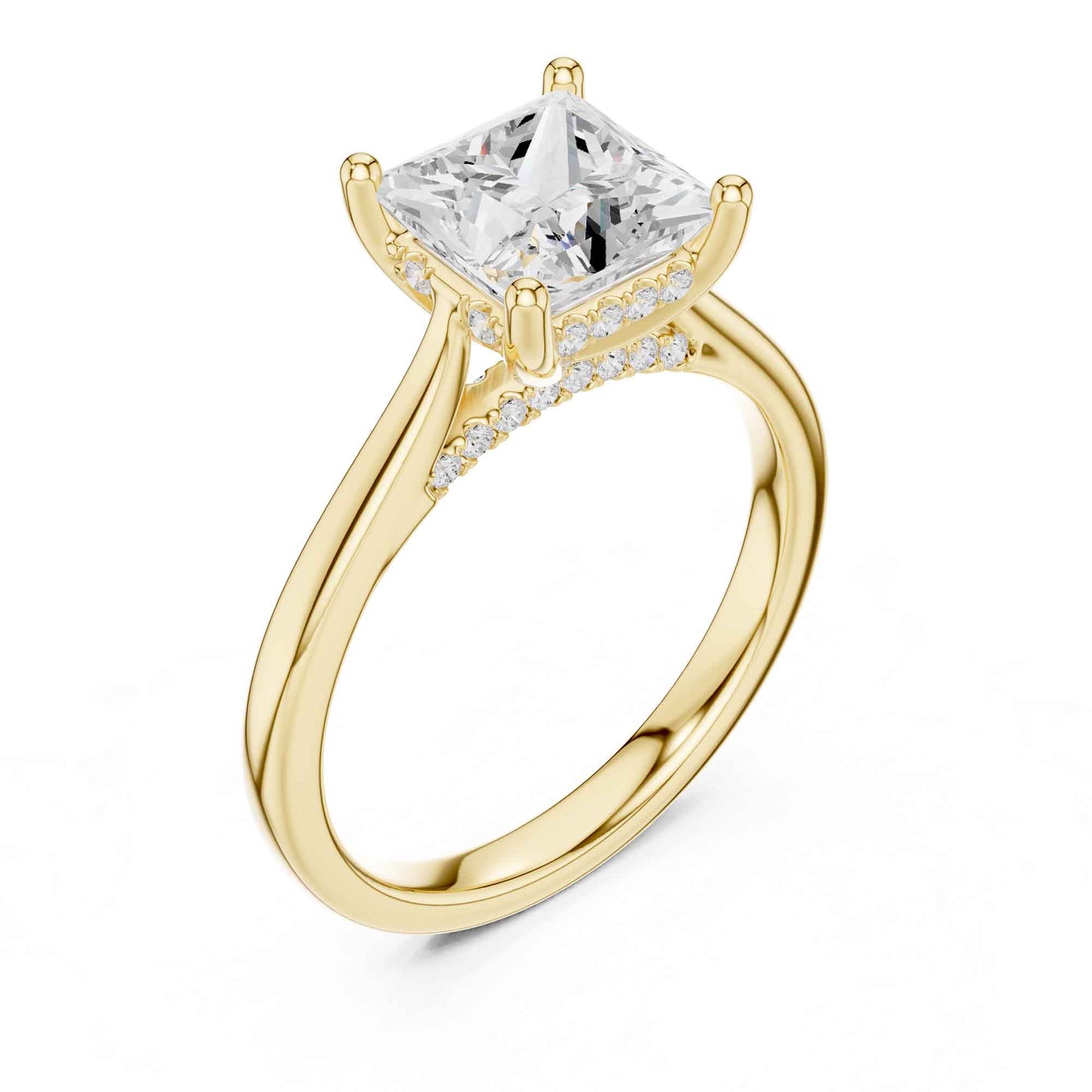 2 Carat Classic Princess Cut Lab Grown Diamond Engagement Ring