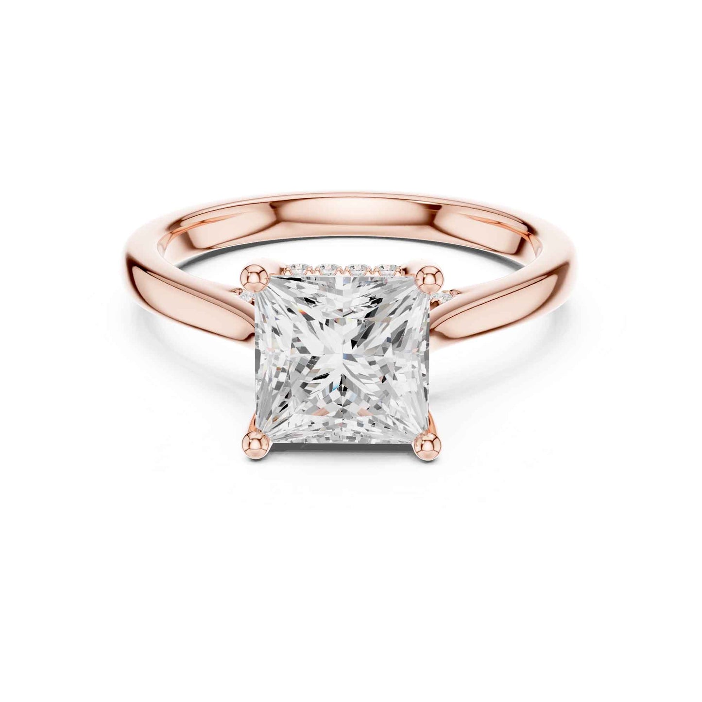 2 Carat Classic Princess Cut Lab Grown Diamond Engagement Ring