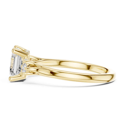 2 Carat Asscher Cut Diamond Ring with Round Side Diamonds  Elegant Engagement Ring