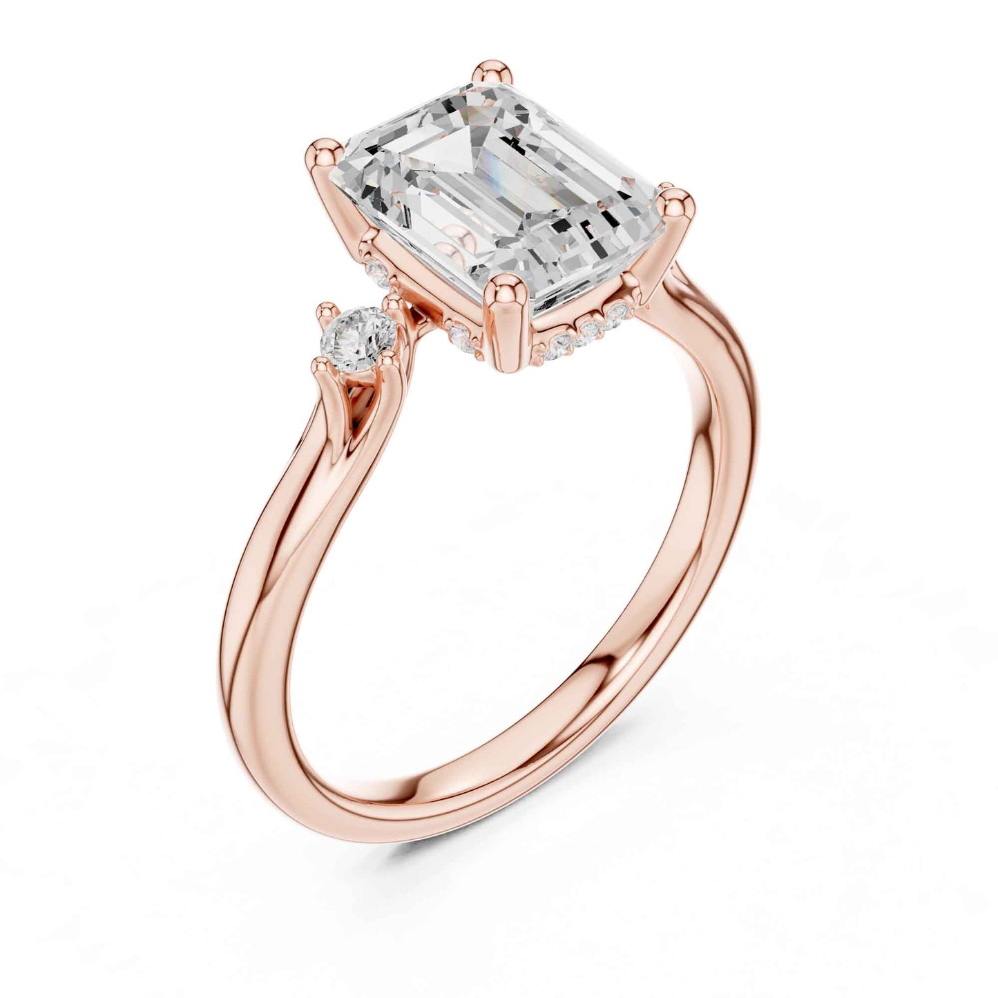 2 Carat Emerald Cut Lab Grown Diamond Engagement Ring