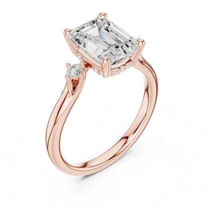 2 Carat Emerald Cut Lab Grown Diamond Engagement Ring
