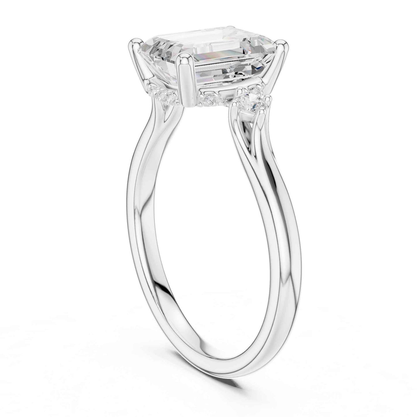 2 Carat Emerald Cut Lab Grown Diamond Engagement Ring