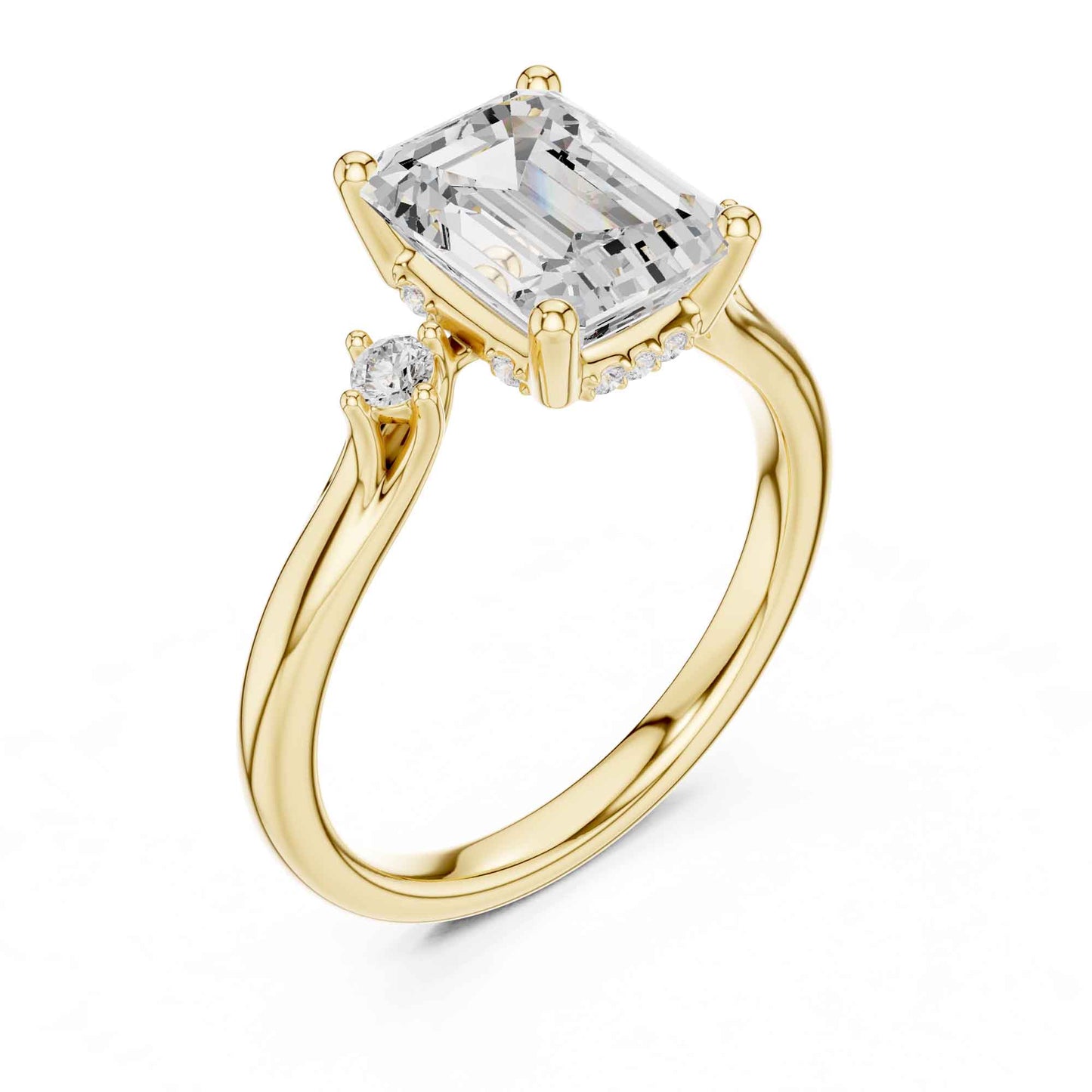 2 Carat Emerald Cut Lab Grown Diamond Engagement Ring