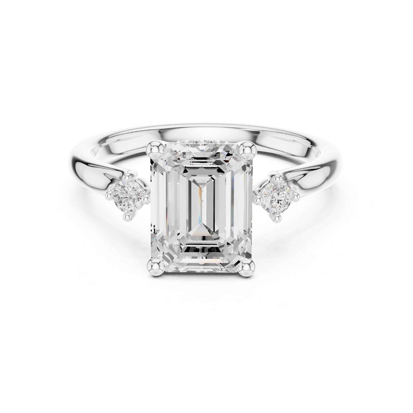 2 Carat Emerald Cut Lab Grown Diamond Engagement Ring