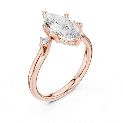 2 Carat Classic Marquise Cut Lab Created Diamond Solitaire Engagement Ring