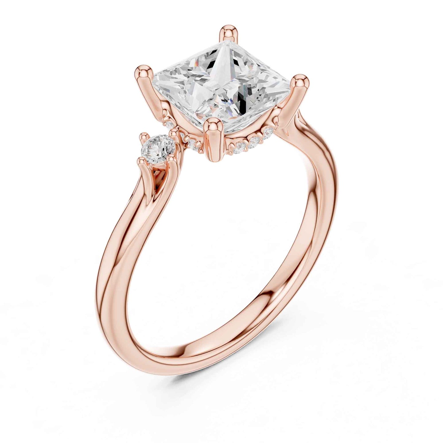2 Carat Princess Cut Lab Grown Diamond Solitaire Engagement Ring