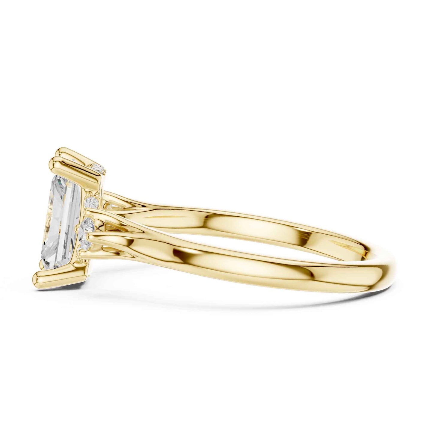 2 Carat Radiant Cut Lab Grown Diamond Engagement Ring with Side Stone Accents