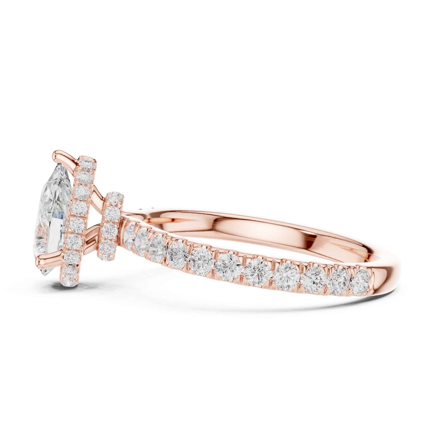 1.5 Carat Pear-Cut Diamond Engagement Ring with Pavé Band