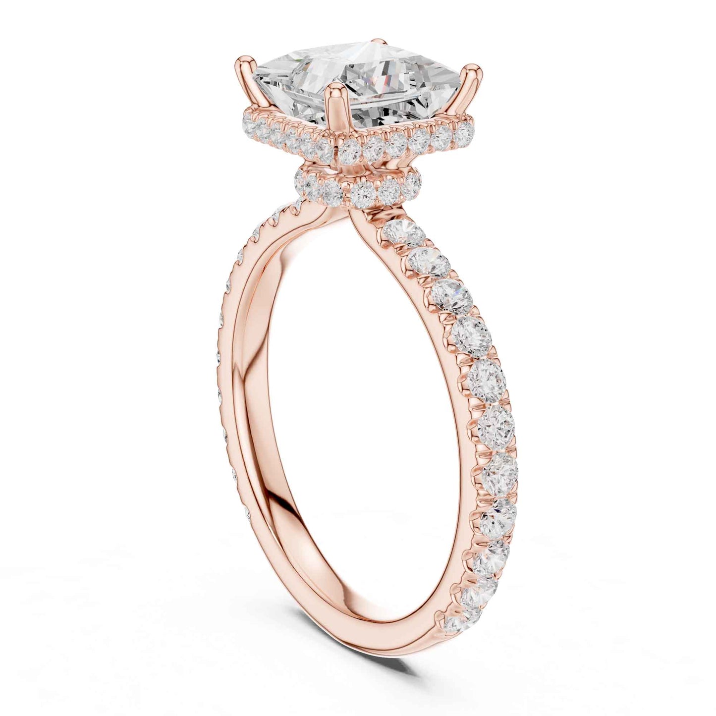 1.5 Carat Princess-Cut Diamond Engagement Ring with Pavé Band