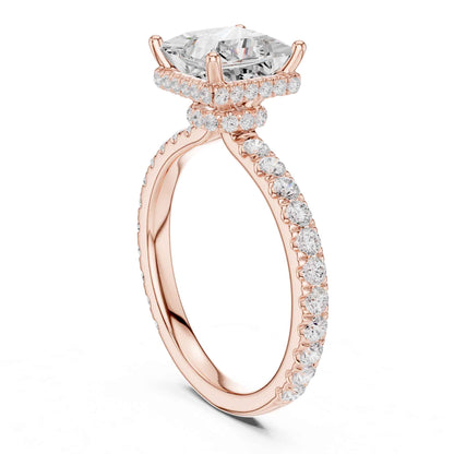 1.5 Carat Princess-Cut Diamond Engagement Ring with Pavé Band