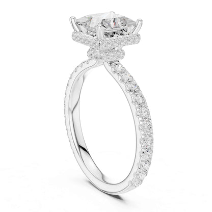 1.5 Carat Princess-Cut Diamond Engagement Ring with Pavé Band