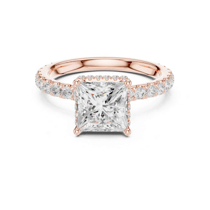 1.5 Carat Princess-Cut Diamond Engagement Ring with Pavé Band