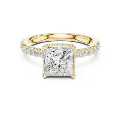 1.5 Carat Princess-Cut Diamond Engagement Ring with Pavé Band