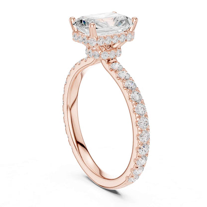 1.5 Carat Radiant-Cut Diamond Engagement Ring with Pavé Band