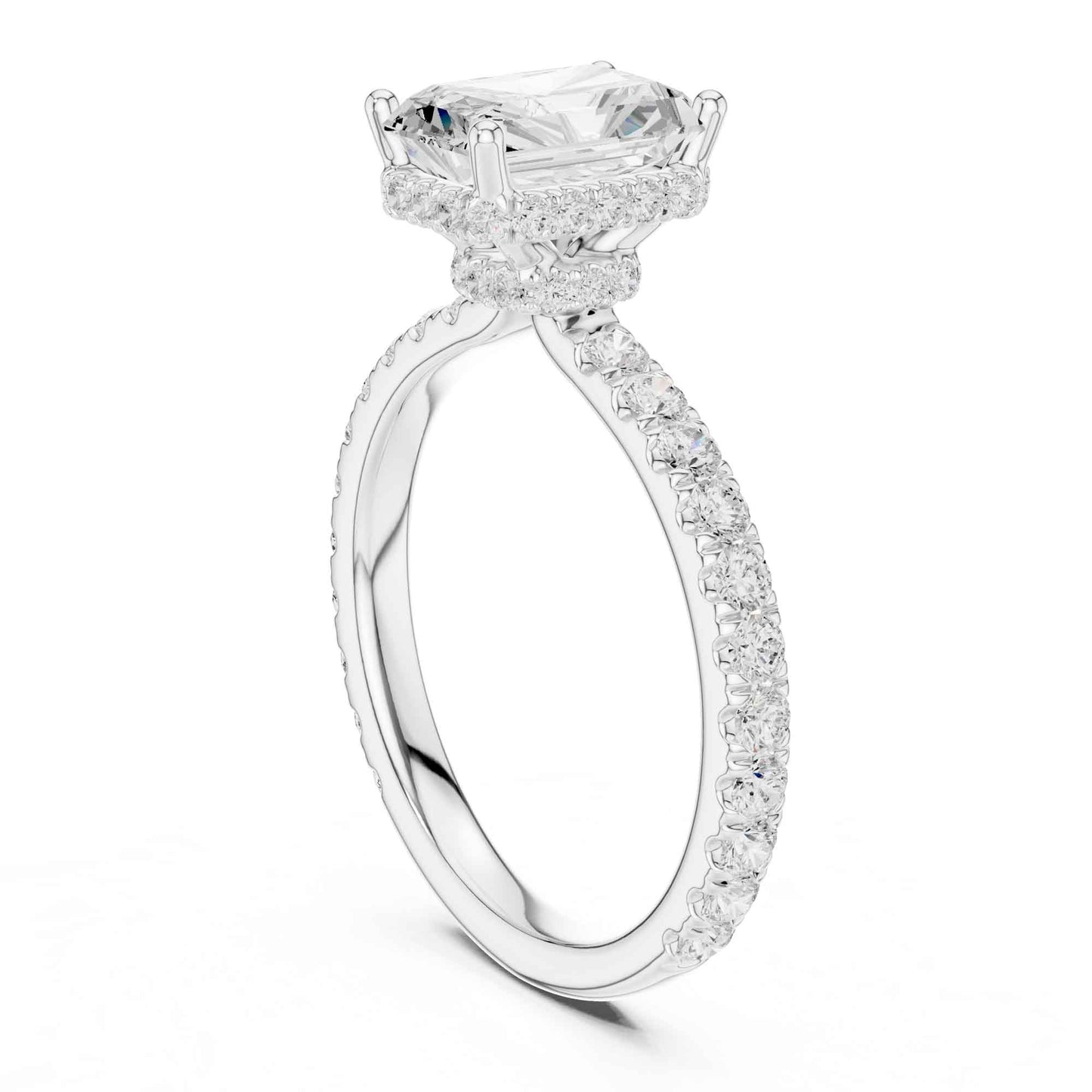1.5 Carat Radiant-Cut Diamond Engagement Ring with Pavé Band