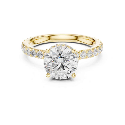 1.5 Carat Round-Cut Diamond Engagement Ring with Pavé Band