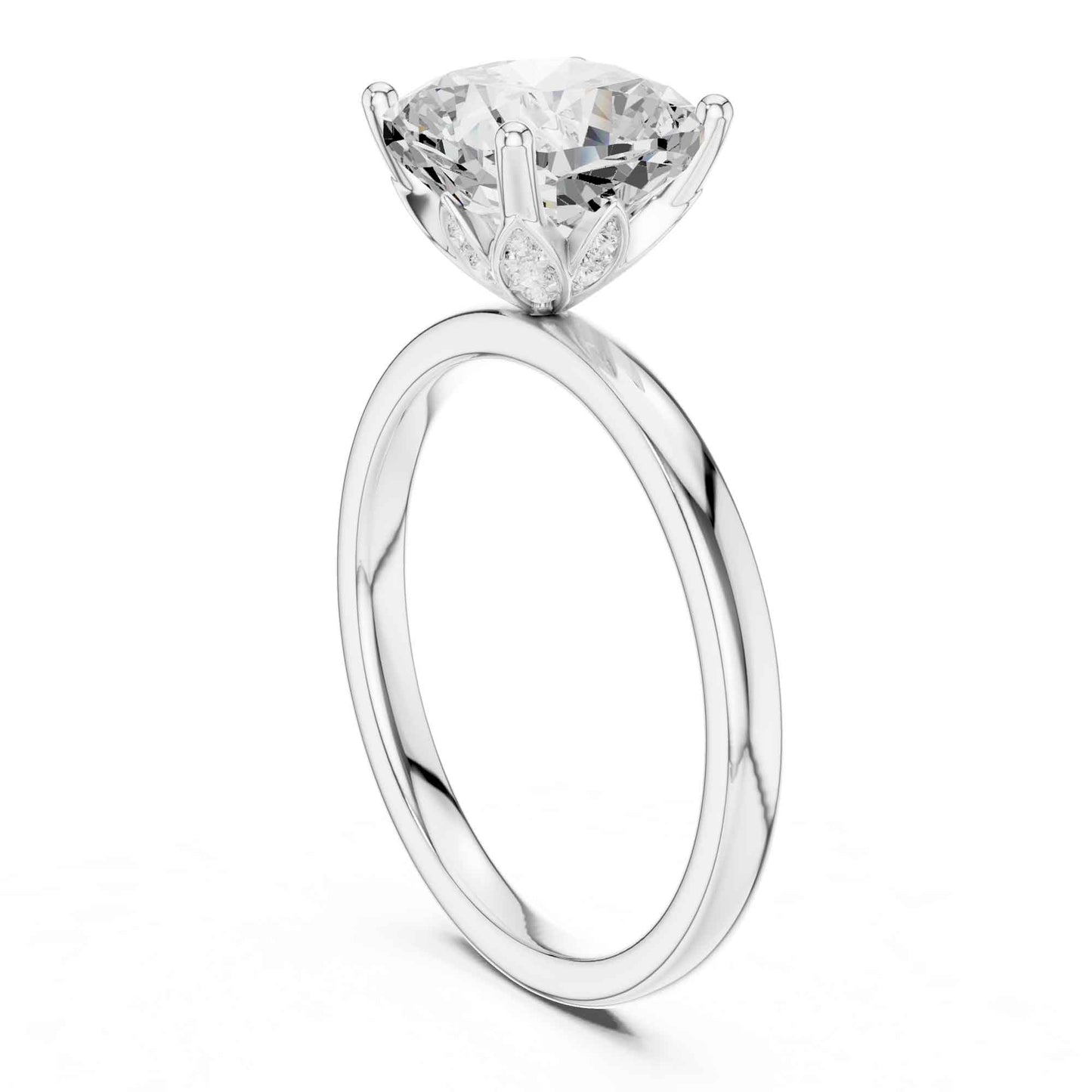 2 Carat Cushion Cut Diamond Engagement Ring in Classic Solitaire Setting