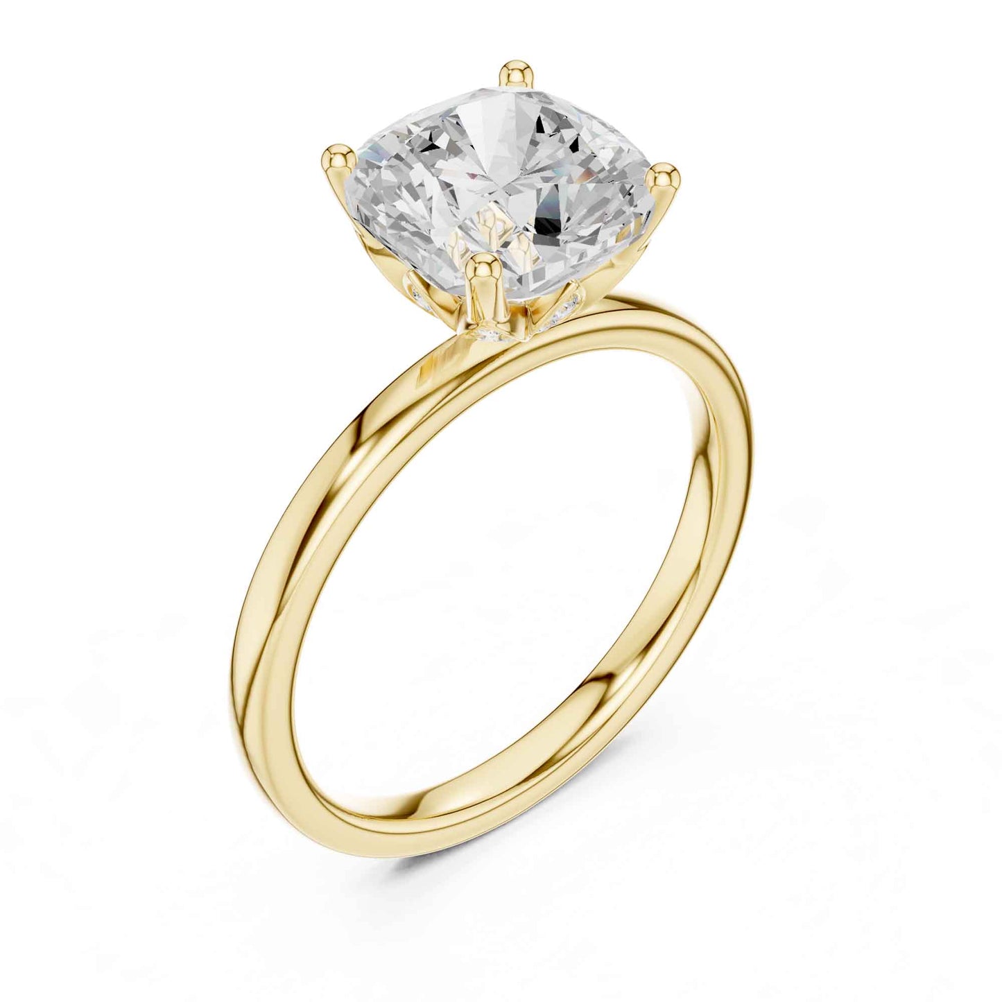 2 Carat Cushion Cut Diamond Engagement Ring in Classic Solitaire Setting