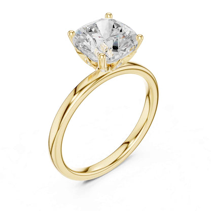 2 Carat Cushion Cut Diamond Engagement Ring in Classic Solitaire Setting
