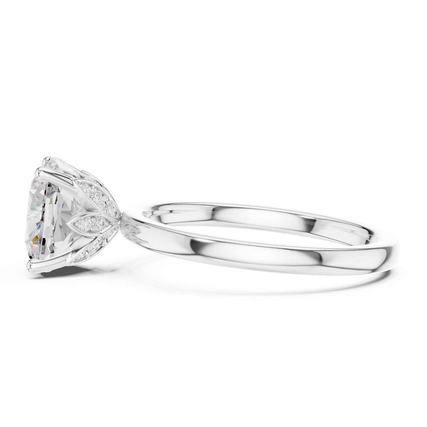 2 Carat Cushion Cut Diamond Engagement Ring in Classic Solitaire Setting