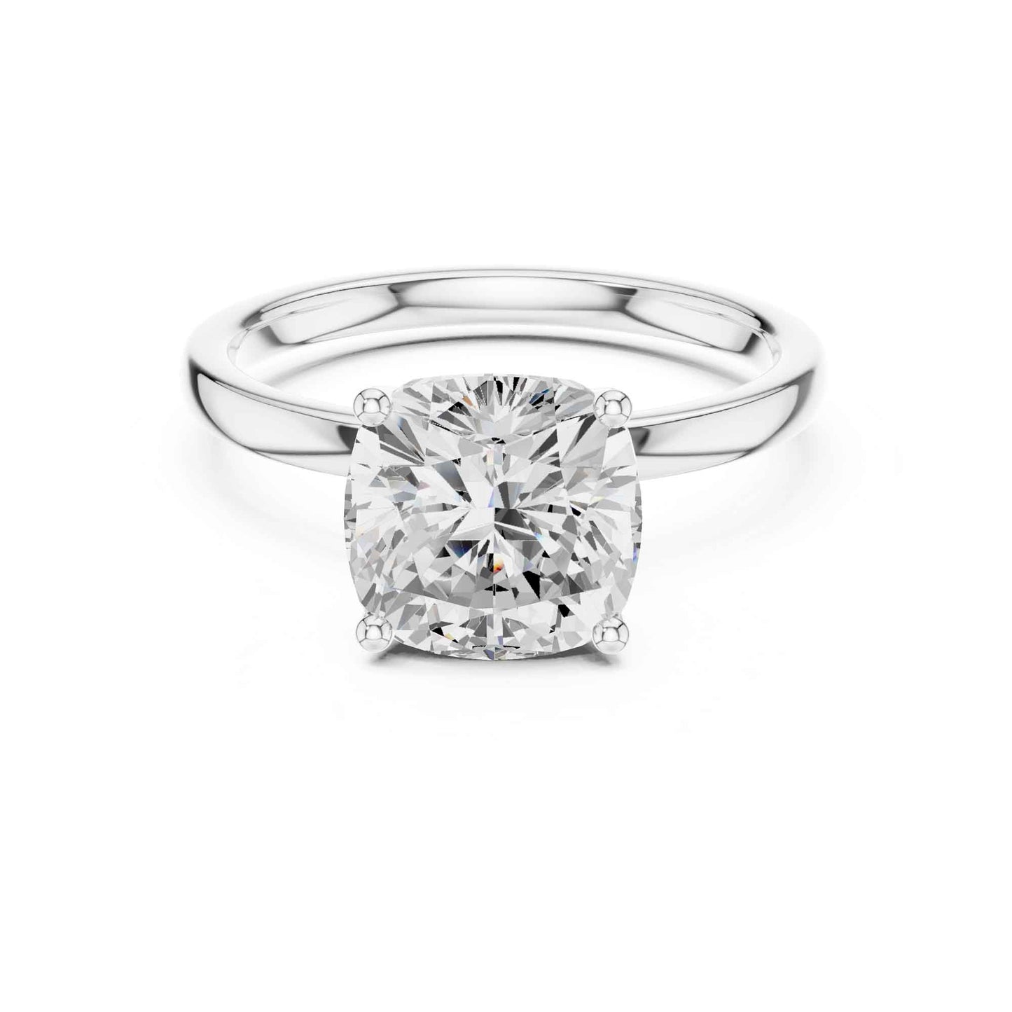 2 Carat Cushion Cut Diamond Engagement Ring in Classic Solitaire Setting