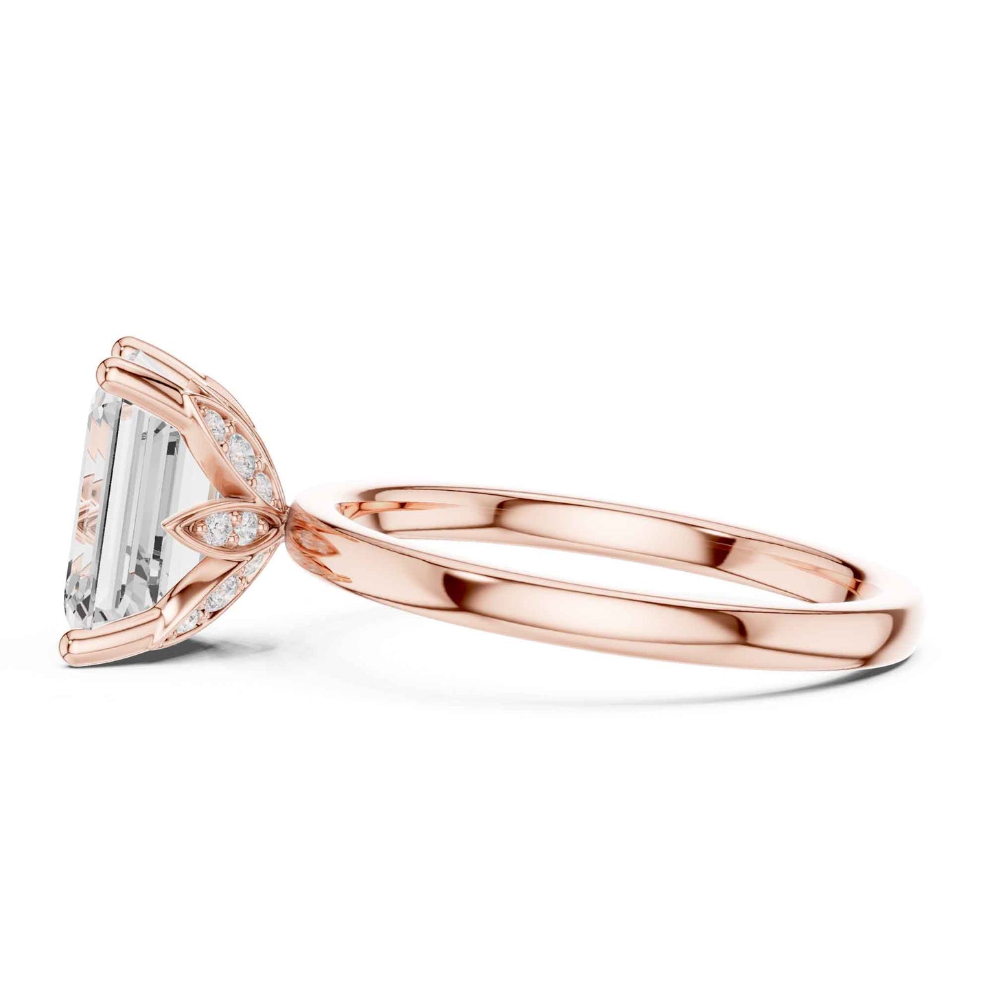 2 Carat Emerald Cut Lab Grown Diamond Solitaire Engagement Ring