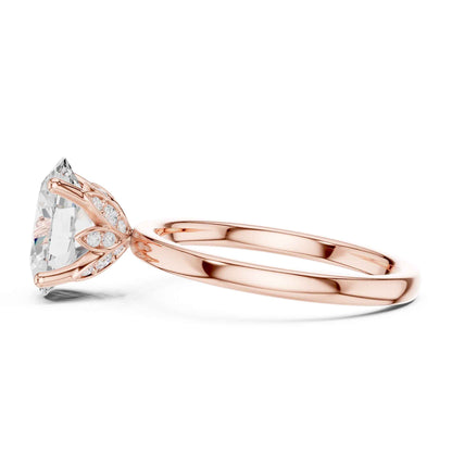 2 Carat Oval Shape Diamond Solitaire Engagement Ring with Plain Band