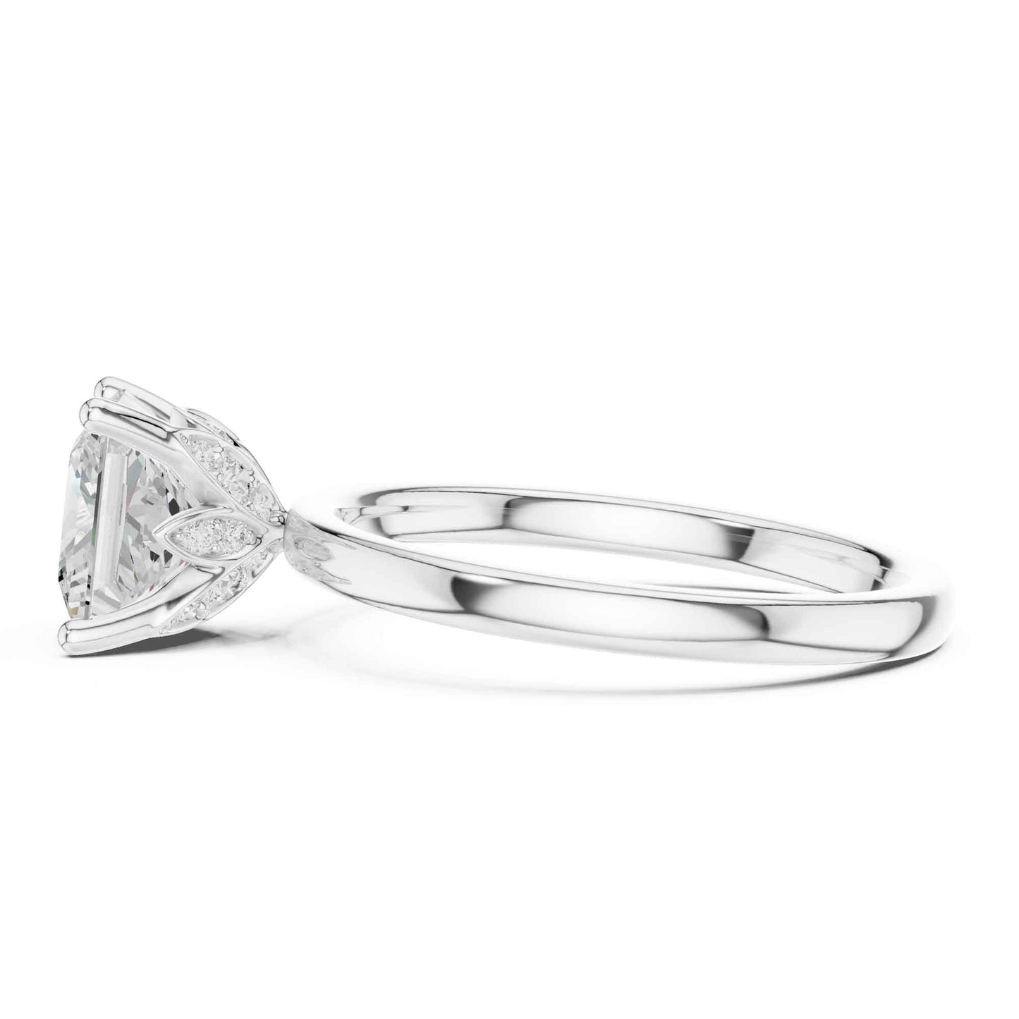 2 Carat Princess Cut Lab Grown Diamond Solitaire Engagement Ring
