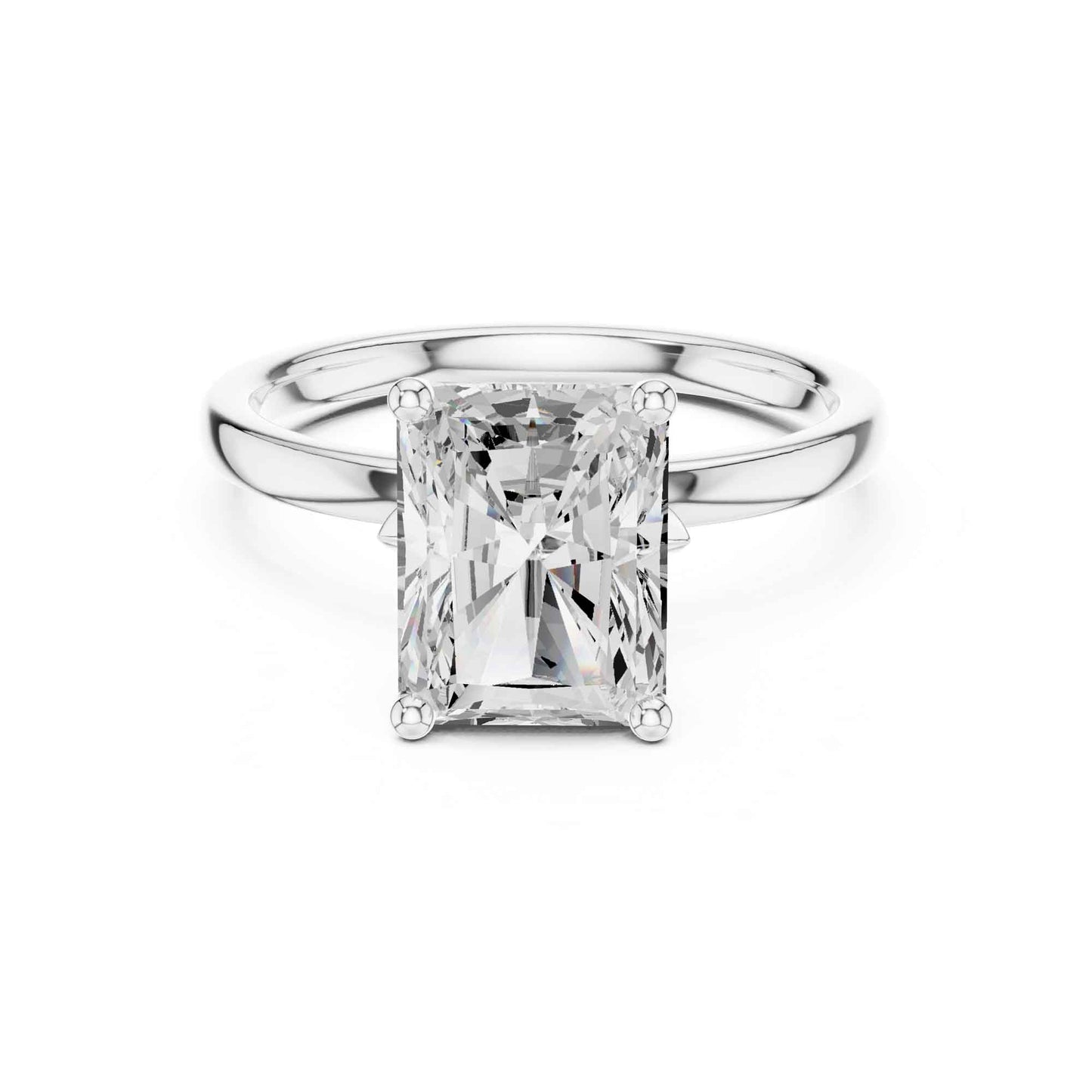2 Carat Classic Radiant Cut Diamond Solitaire Engagement Ring