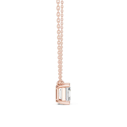 Asscher Cut Lab Grown Diamond Solitaire Chain & Pendant