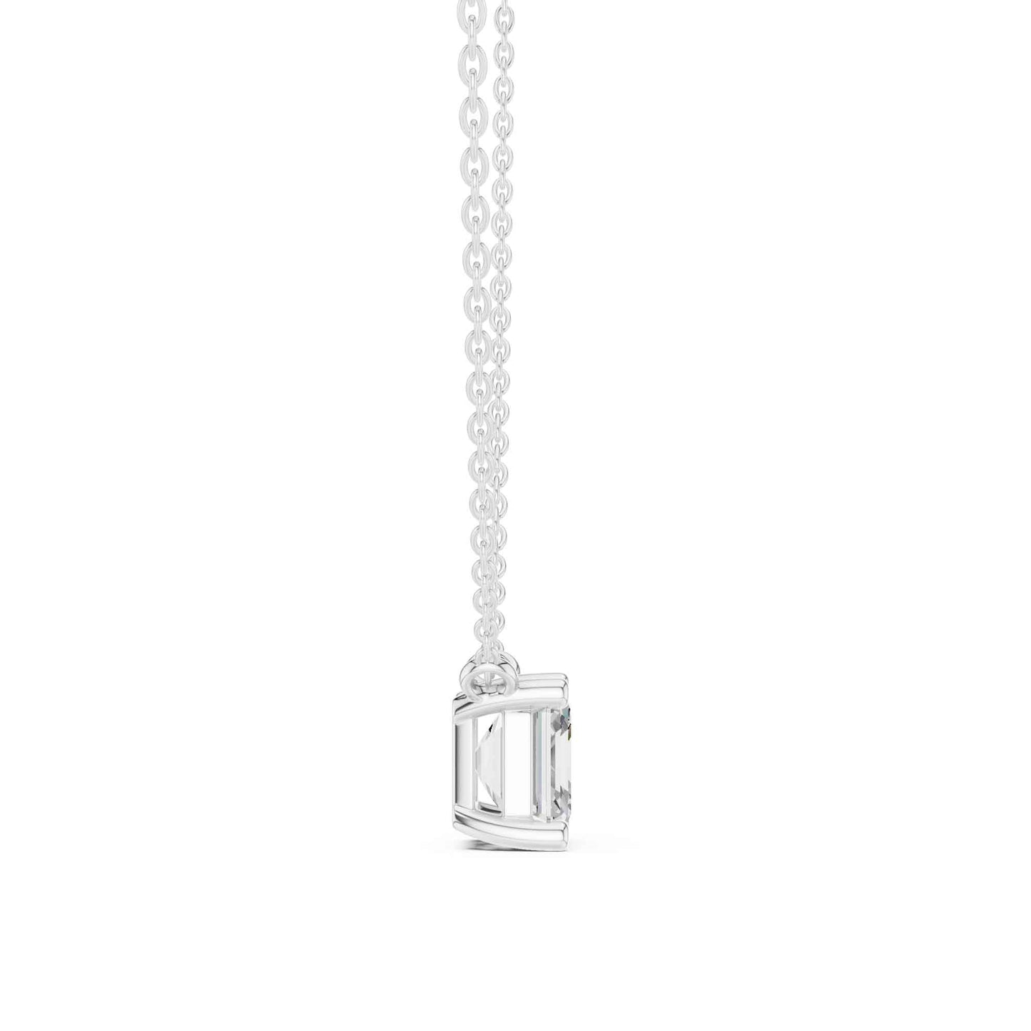 Asscher Cut Lab Grown Diamond Solitaire Chain & Pendant