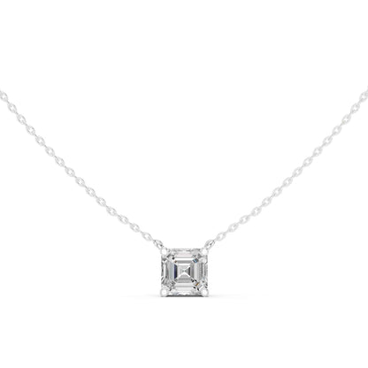 Asscher Cut Lab Grown Diamond Solitaire Chain & Pendant
