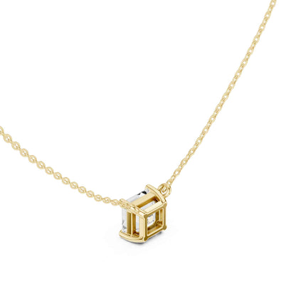 Asscher Cut Lab Grown Diamond Solitaire Chain & Pendant