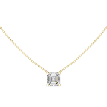 Asscher Cut Lab Grown Diamond Solitaire Chain & Pendant