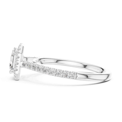 1 Carat Asscher Cut Lab Grown Diamond Halo Engagement Ring
